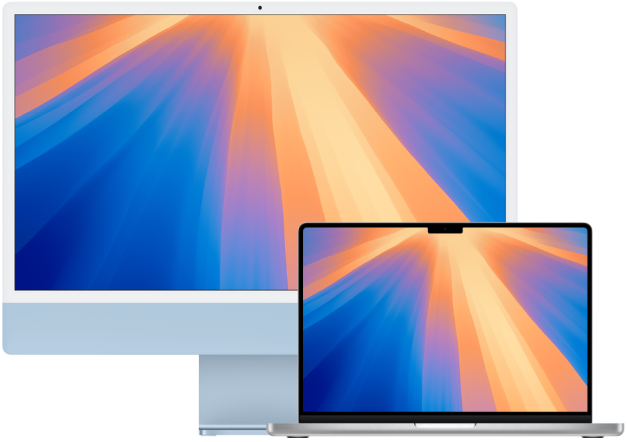 Image of an iMac and a MacBook Pro